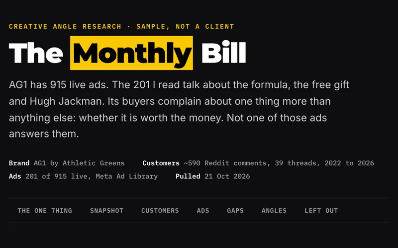 Cover der AG1-Recherche: The Monthly Bill